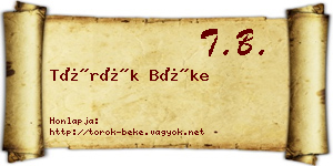 Török Béke névjegykártya